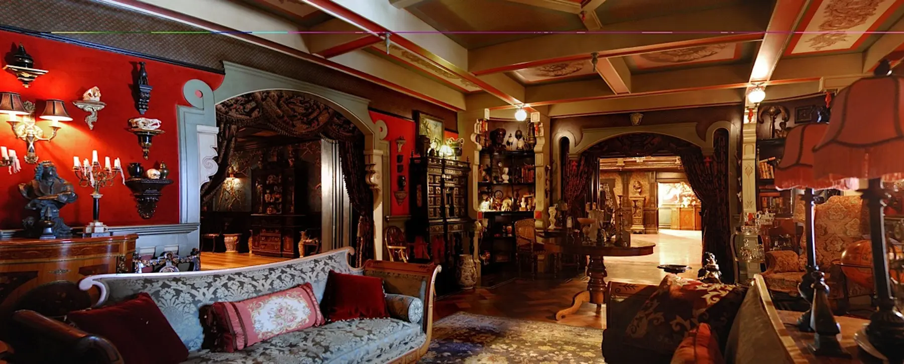Ornate living room with vintage decor
