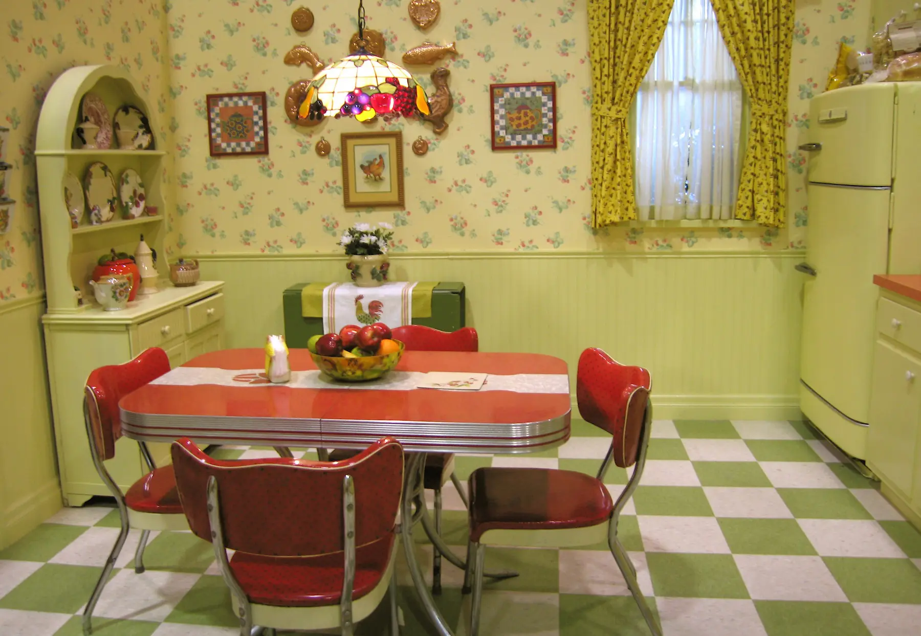Retro kitchen with checkered floor