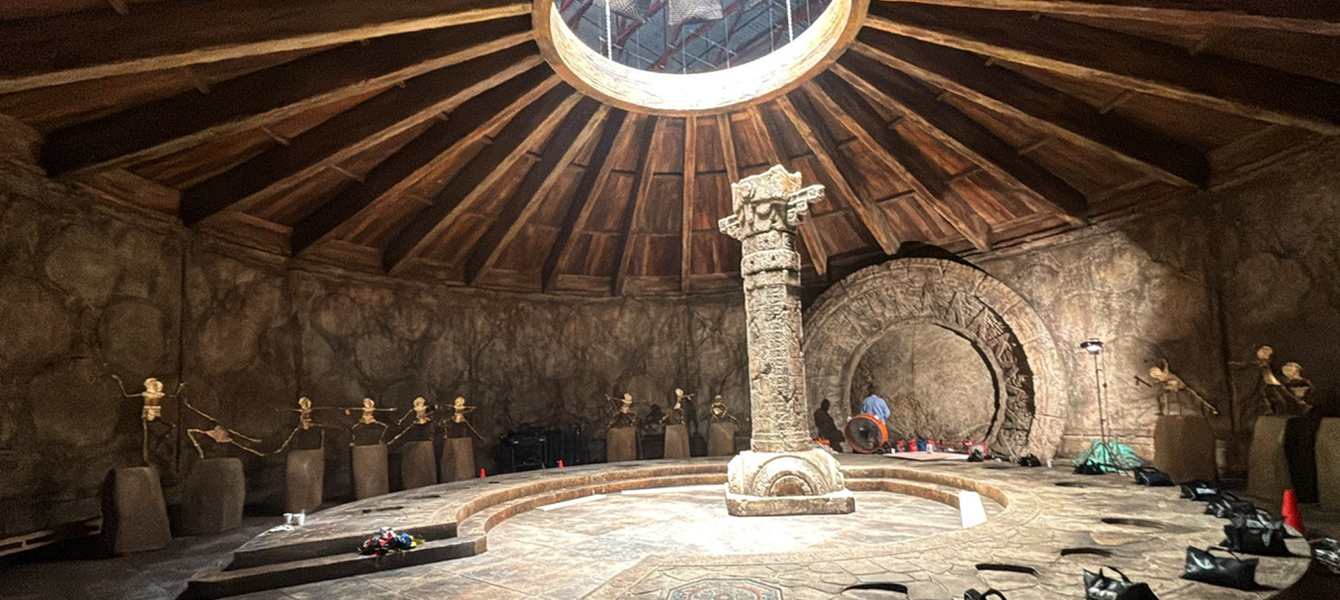 Ancient rotunda with wooden ceiling